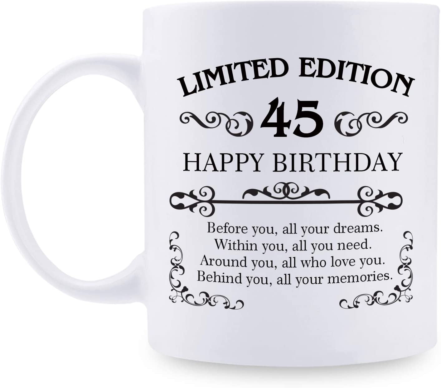 45th Birthday Gifts for Women Men - 11 oz Coffee Mug - 45 Year Old Present Ideas for Mom, Dad, Wife, Husband, Son, Daughter, Friend, Colleague, Coworker (45th Birthday Gift) - Walmart.com